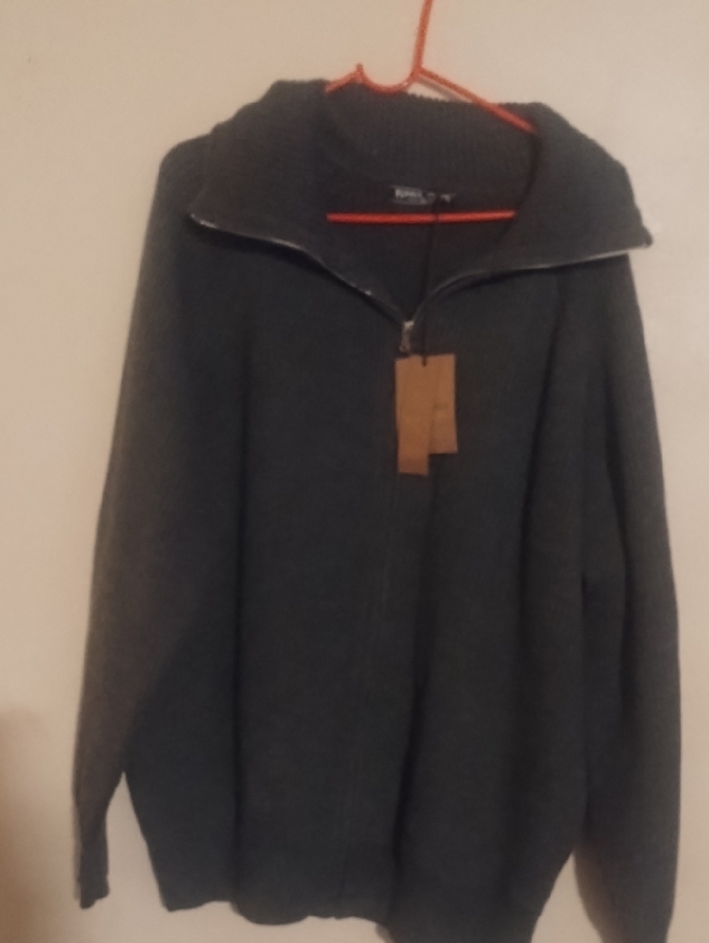 Men's Dark Gray Zip-Neck Sweater